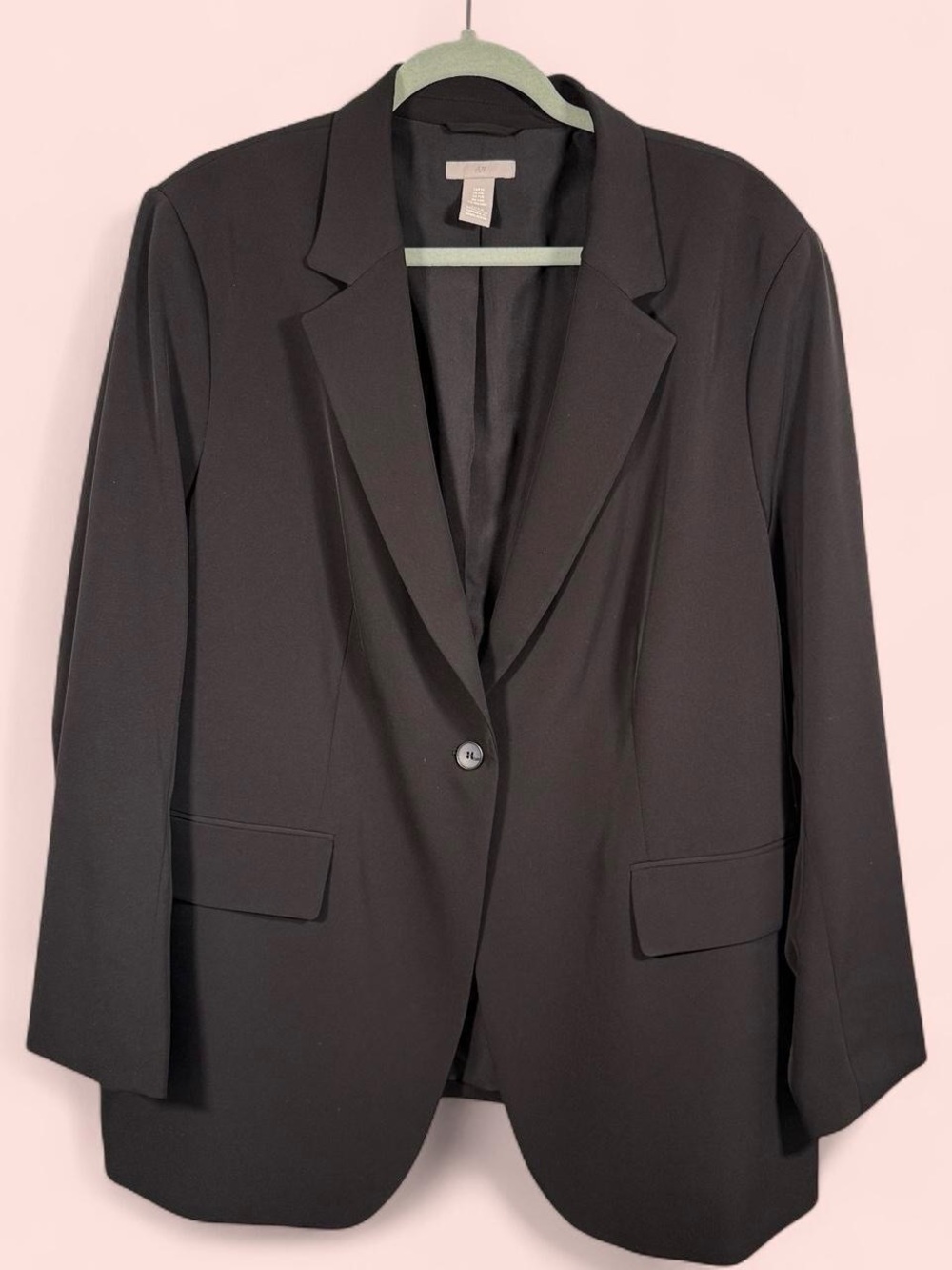 Black Relaxed Single Button Blazer XXL Minimalist Tailored H&M - Picture 2 of 5